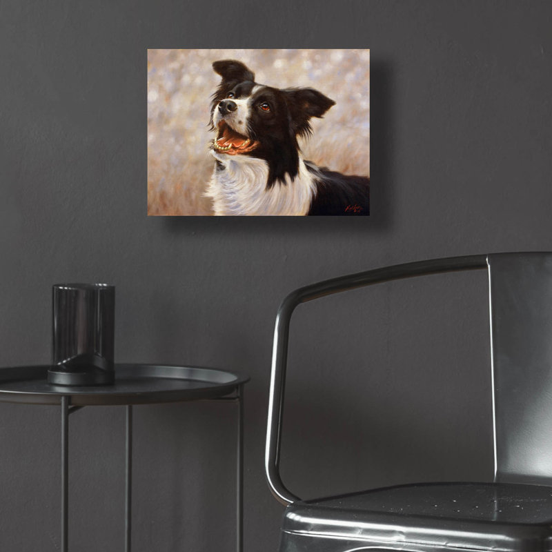 «Border Collie I Love You Dad» par John Silver, H 12 po x l 16 po x P 0,13 po