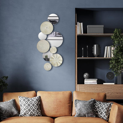 Modern Circular Mirror Wall Art Sculpture