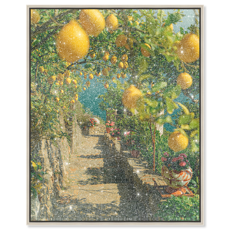 Lemon Grove Print by Oliver Gal, 17"H x 21"W, Silver Floater Frame