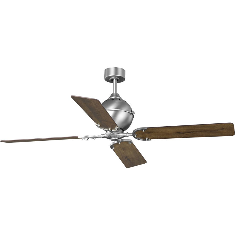 Royer 56'' Ceiling Fan, Antique Nickel with Brown Blades