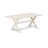 9 Piece Dining Room Table Set Includes a Rectangle Dining Table with X-Legs and 8 Cream Linen Fabric Upholstered Parson Chairs, Wire brushed Linen White-737934847-737934840-737934841
