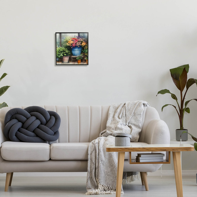 «Blooming Flowers Vivid Garden Giclee Art» par Alpenglow Workshop, Giclée encadrée noir minuit, H 12 po x l 12 po x P 1,5 po