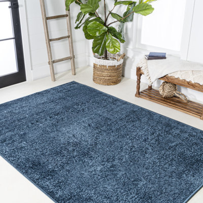 Airidas Solid Low-Pile Navy Rug