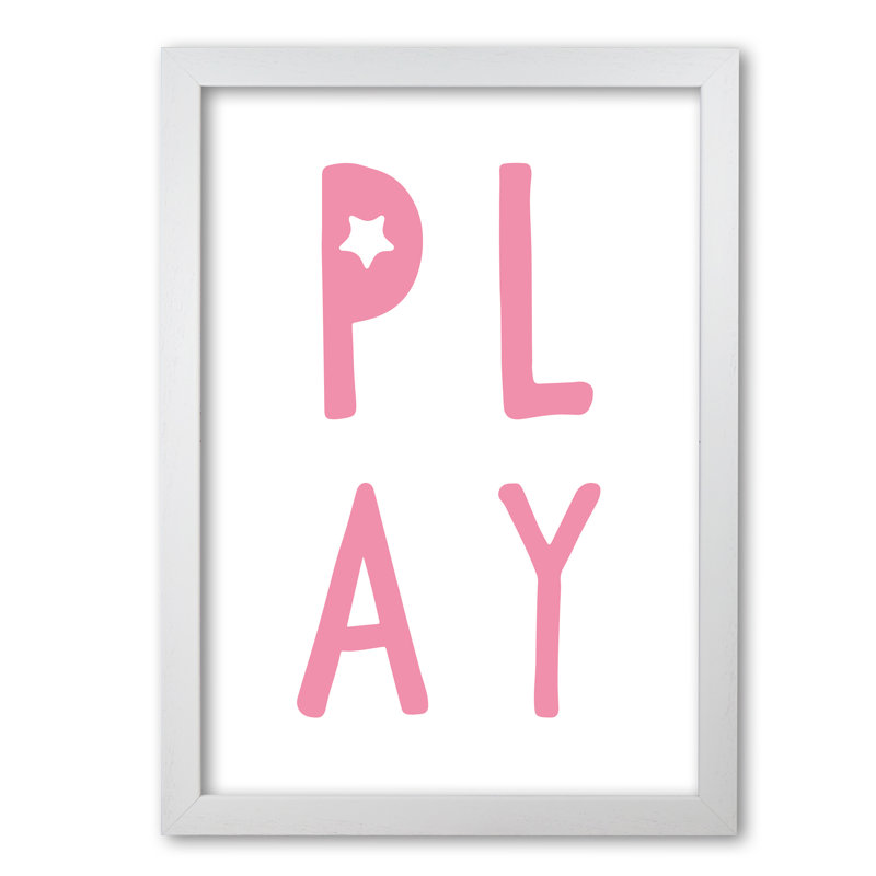Play - Print, 85 cm H x 60 cm W x 5 cm D, White Grain Frame