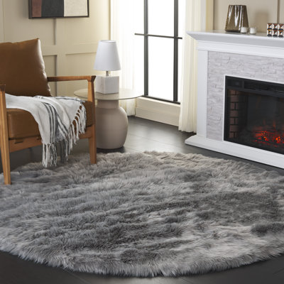 Tapis gris fait à la main Contrella