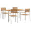 4 - Person Solid Wood Patio Dining Set Table,-1799434254