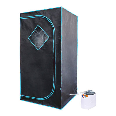 Sauna portable JOMEED 35 x 35 pouces avec fermeture éclair et chaise de détente à domicile, noir