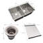 Évier de cuisine encastrable en acier inoxydable de calibre 18 avec double cuve 32 x 18 x 10 po Design House 110023