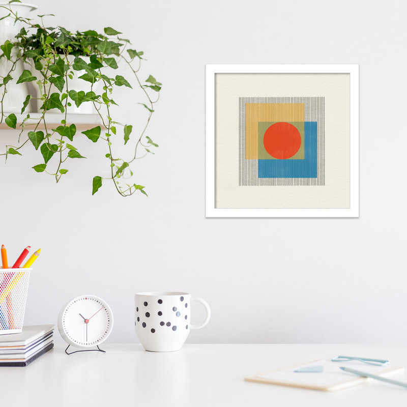 Midcentury Modern Object No 3 by Miuus, White, 13" H x 13" W x 1" D