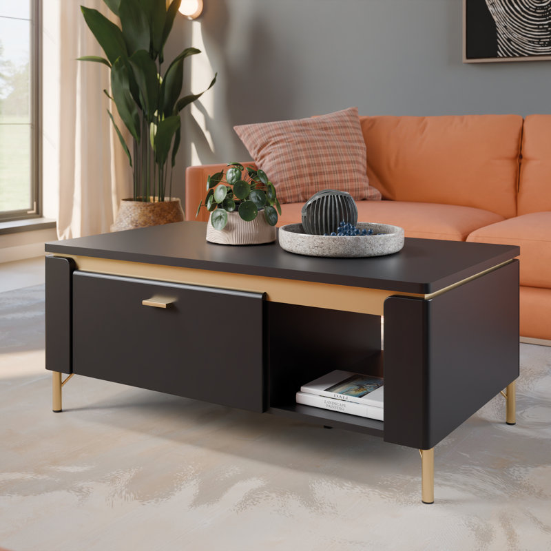 Baelin Coffee Table with Storage, Black