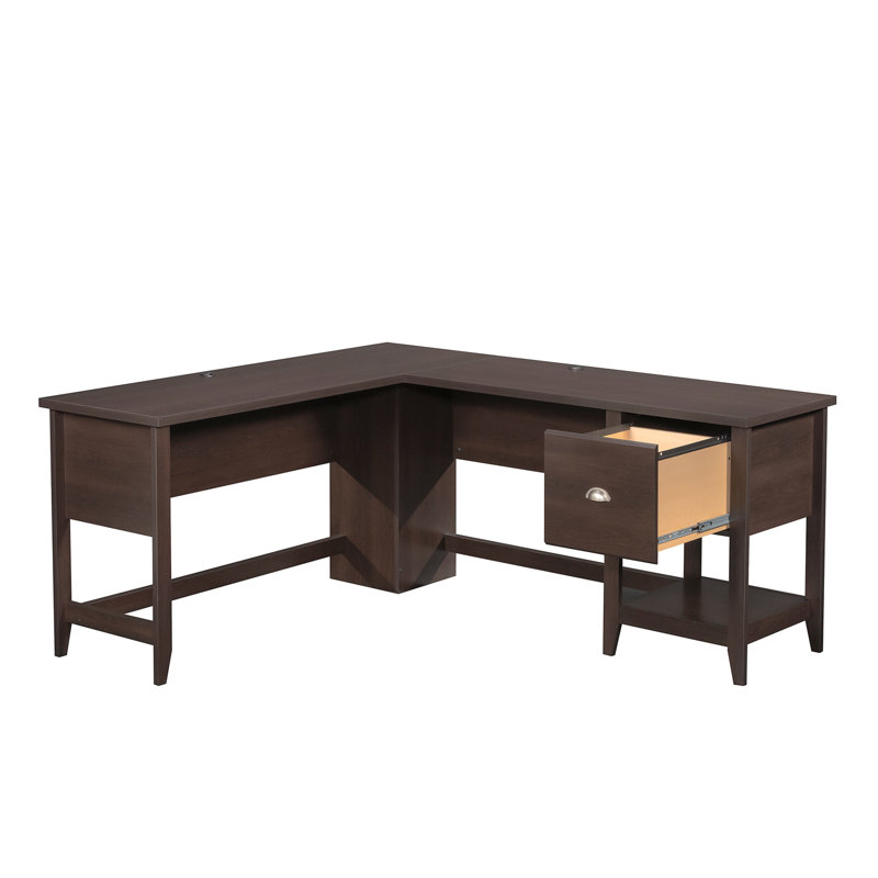 Bureau en L, finition brune