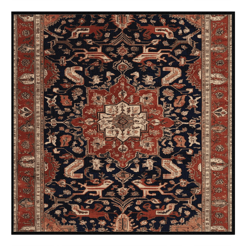 Machine Washable Persian Brown Area Rug, Square 3'