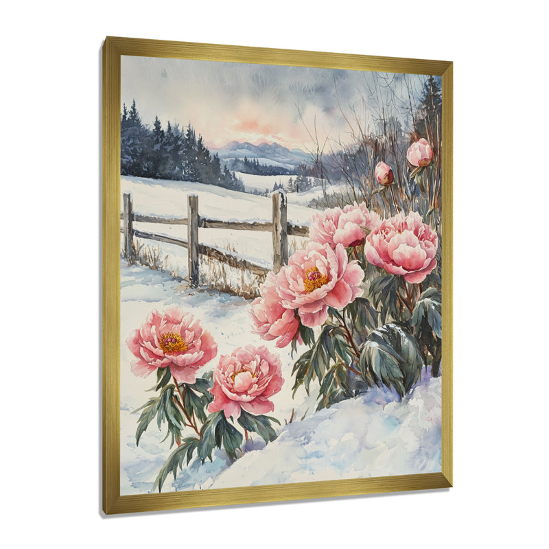 Fernwood - impressions sur toile florales, H 40 po x l 30 po, Reproduction encadrée sans passe-partout, Doré