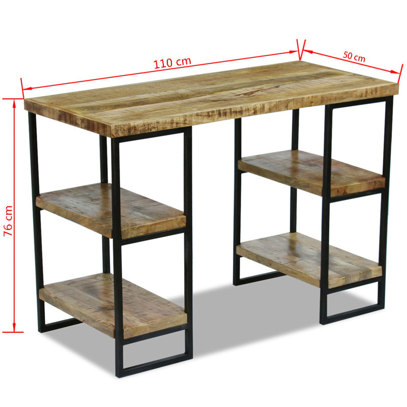 110cm W Rectangle Writing Desk, Brown