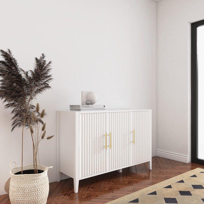 Armoire de rangement moderne en bois aggloméré 48 po avec tablette, Blanc