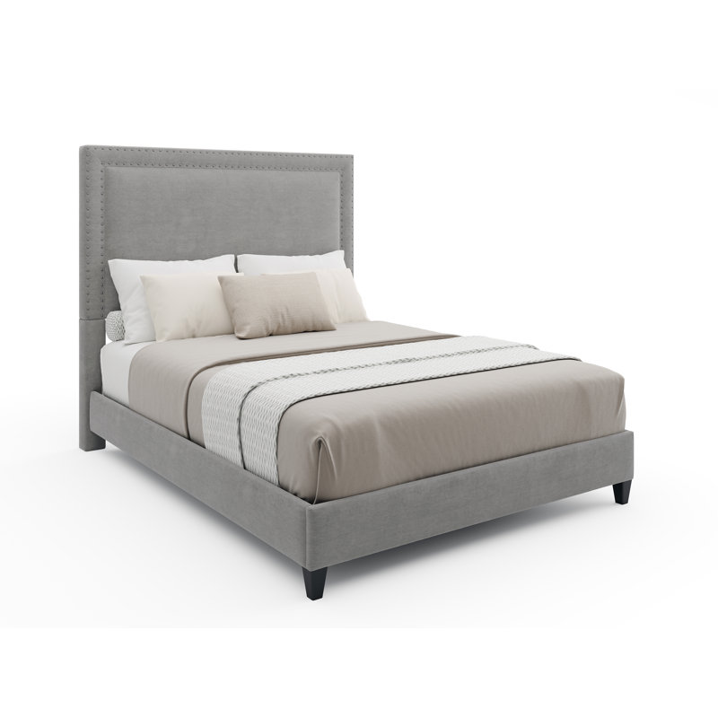 Hirth Upholstered Low Profile Standard Bed, Queen, Gray