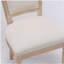 Chaise de salle à manger française à dossier carré en bois de lin français, ensemble de 2 pièces, couleur crème