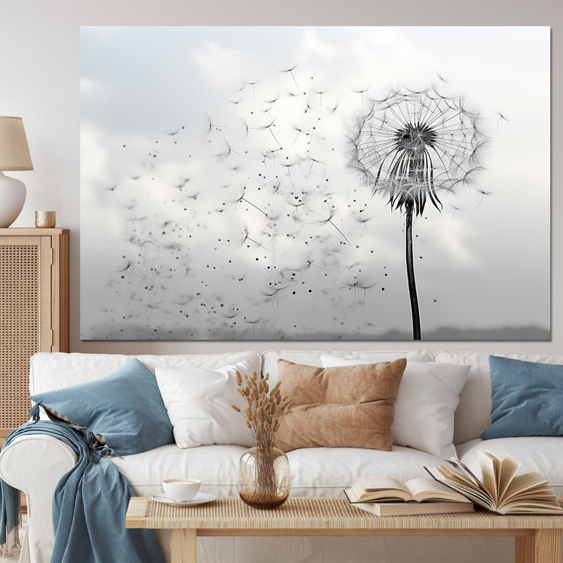 «Minimalims Dandelion Natures Fragility II - Pissenlit», art encadré