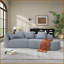 Canapé modulaire incurvé moderne de 116 po - Polyester perle entièrement assemblé faisant face à la droite - Sièges 5 pour salon | Polyester | Dossier rembourré | Gris-594788713