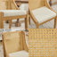 Chaise d'appoint Farmhouse Rustic - Chaise de salle à manger en bois massif durable avec siège rembourré en lin et accoudoirs décoratifs-1860377996