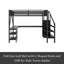 Lit mezzanine double avec bureau en L et port USB pour enfants, adolescents, adultes-1538158776