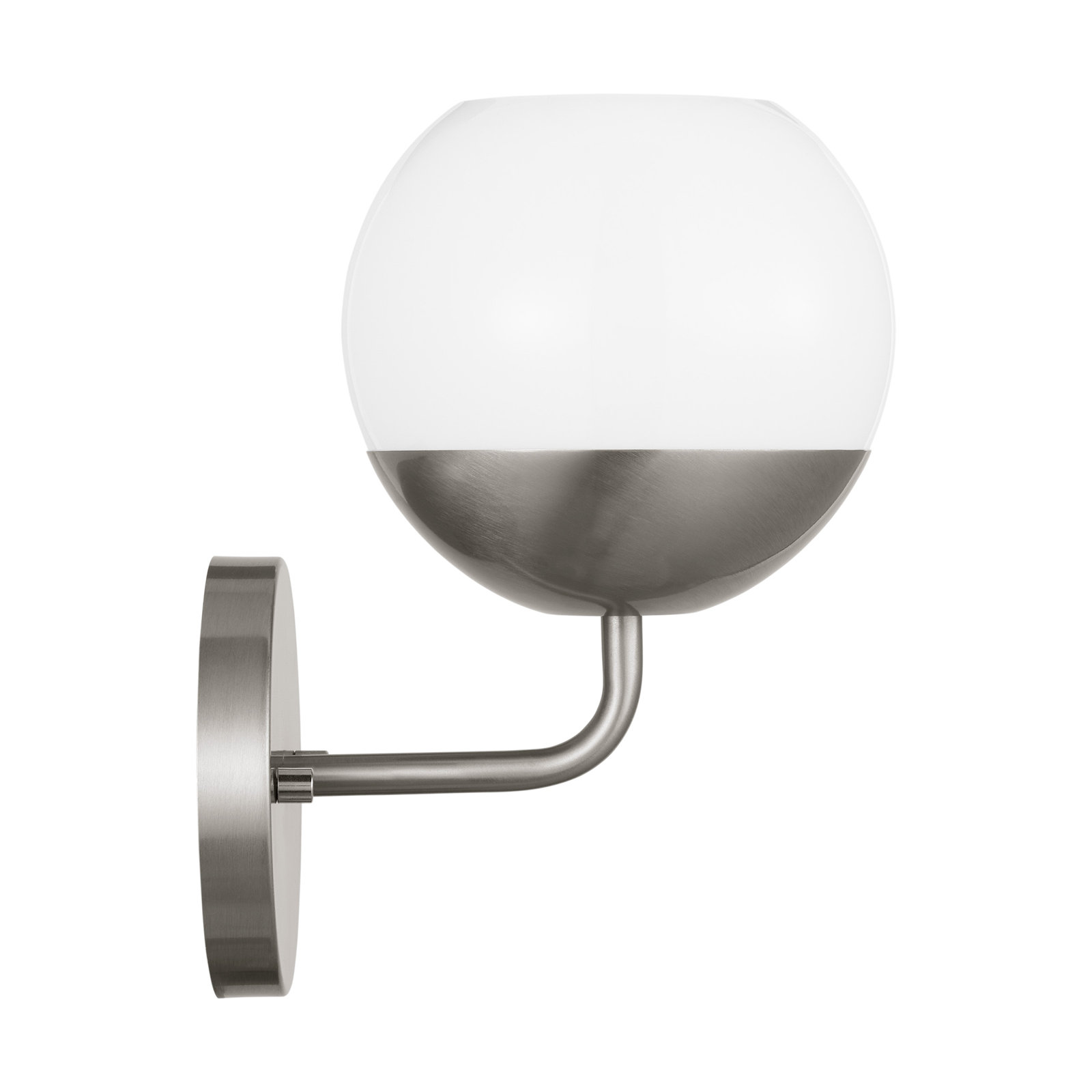 Avoca Single Light Dimmable Armed Sconce, Brushed Nickel