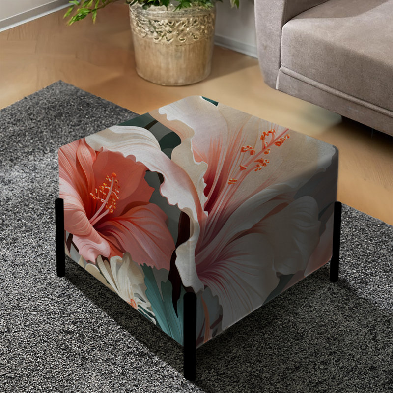 Paradise Mirage - motif tropical - repose-pieds carré tropical