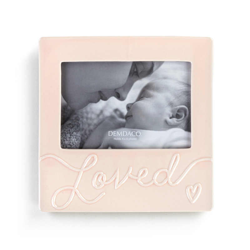 Ceramic Embossed Picture Frame, Pink