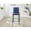 Kenesaw Luxury Breakfast Bar Stool in Quilted Design Velvet Black Leg - Modern Chic Kitchen-753626247