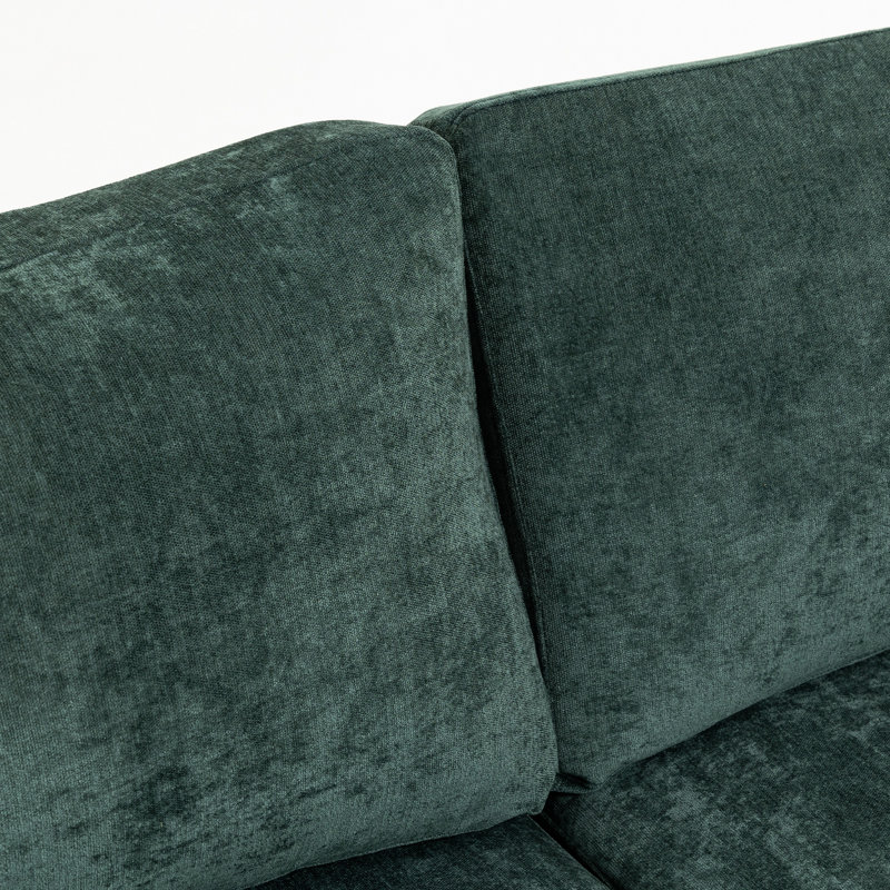 3 canapé en tissu de chenille, 110,32 x 32,55 x 34,02 po, sièges confortables, structure en bois massif, canapé à pochettes latérales faciles d'accès pour appartement, haute éponge, tissu d'ameublement teinté, foncé