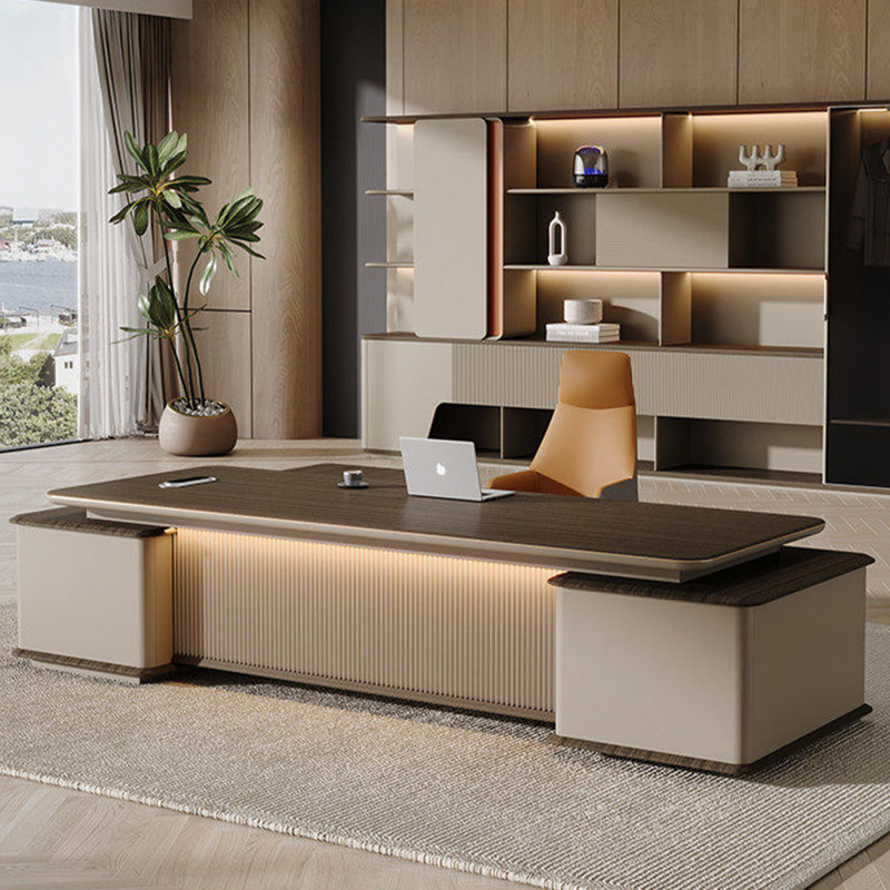 Bureau de direction en L 110,24 po de style chinois, H 29,53 po x l 110,24 po x P 78,84 po