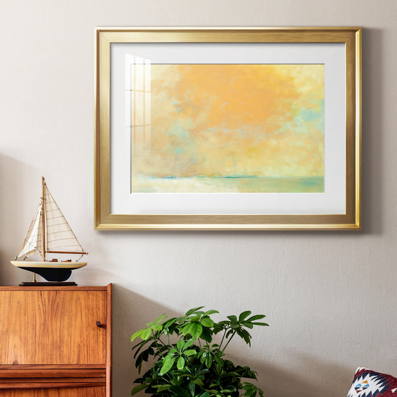Tangerine - peinture encadrée, Cadre doré, H 18,5 po x l 24,5 po x P 1,5 po