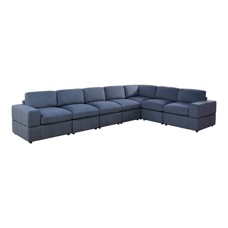 Ensemble de canapé modulaire réversible Premium, Microfibres et suédine gris foncé, H 36 po x l 157 po x P 101 po