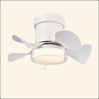 Ventilateur de plafond de 21 pouces avec 3 températures de couleur, lumière et télécommande, moteur à courant continu puissant et à faible bruit pour la cuisine, la salle à manger, la salle à manger, la salle de bain, le patio (blanc mat)