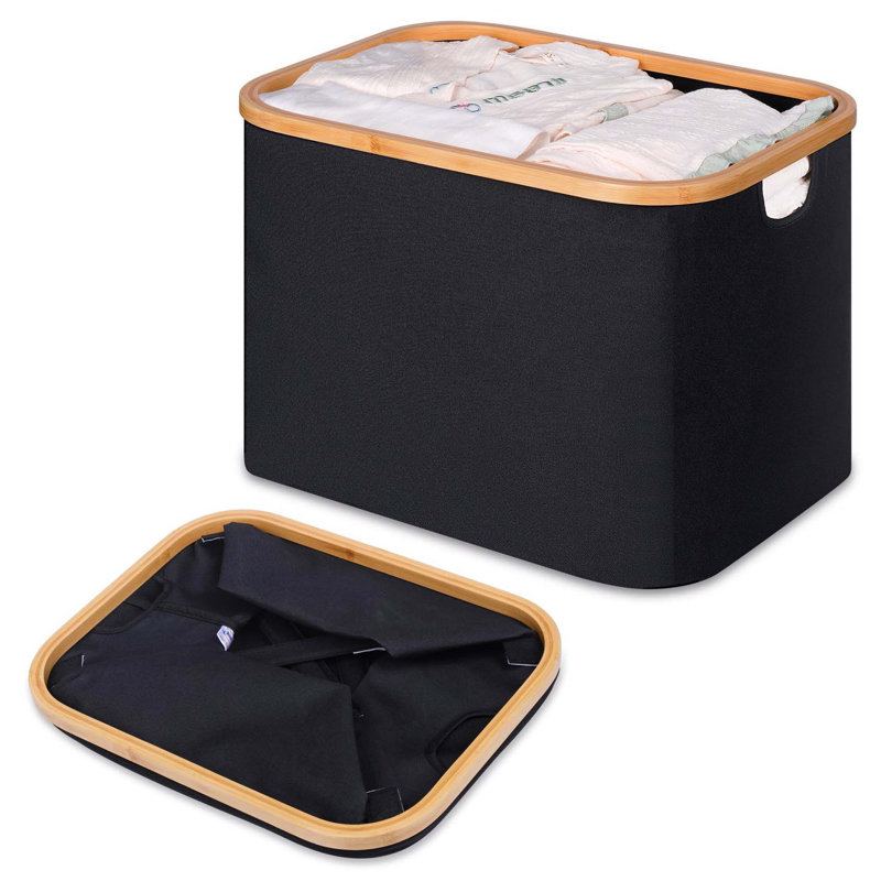 Bhargava Laundry Basket with Handles, 33 x 44 x 33, Black