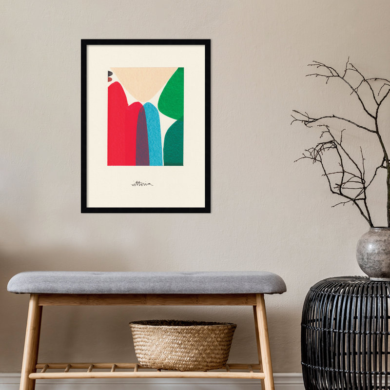 The Mountains We Move In Our Minds by Amber Vittoria, 19" W x 25" H x 1" D, Black Framed