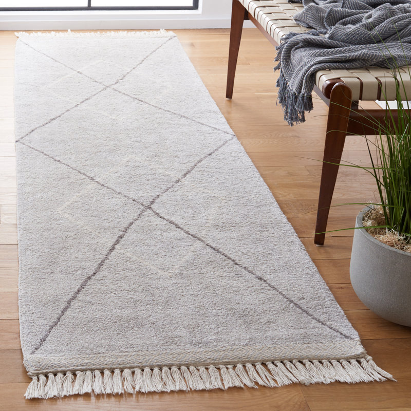 Tapis gris / ivoire Easy Care 210, Tapis de couloir 2 pi 3 po x 9 pi
