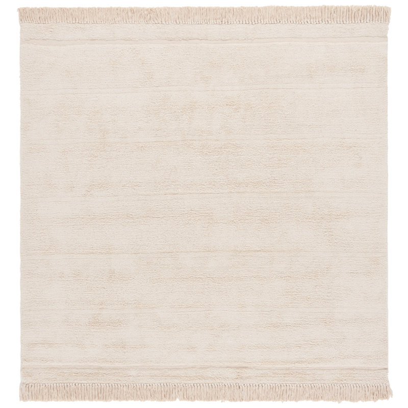 Frederi Hand Woven Recyclyed Cotton Pile Machine Washable Rug, Square 6'