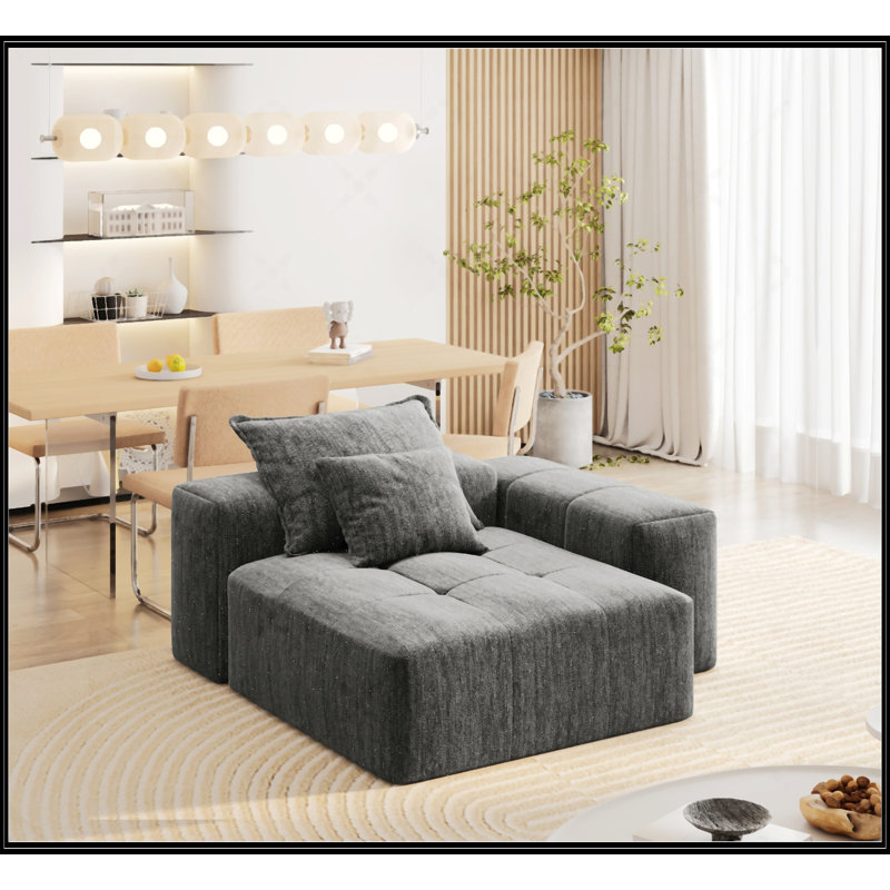 Modern Oversized Modular Sectional Sofa, Black