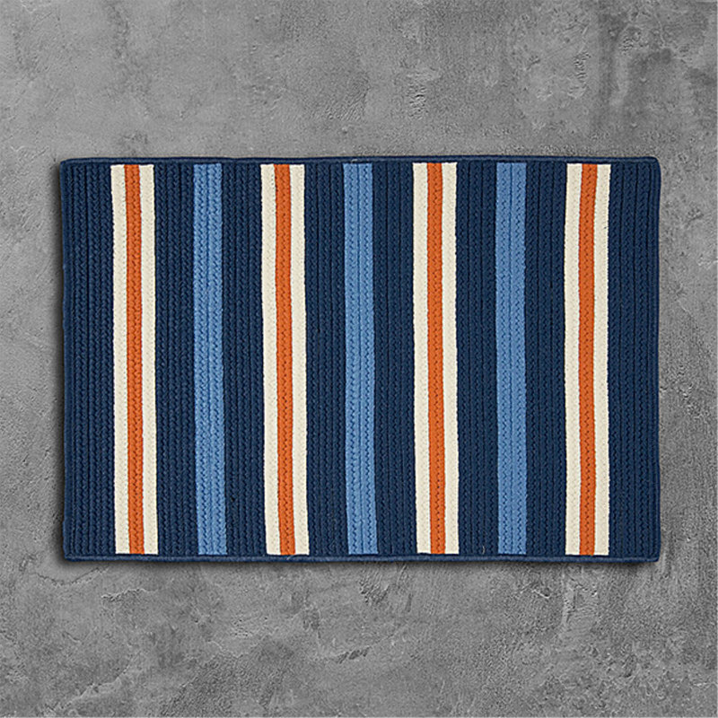 Tapis tressé bleu Bucareli, Rectangle 3 pi x 5 pi