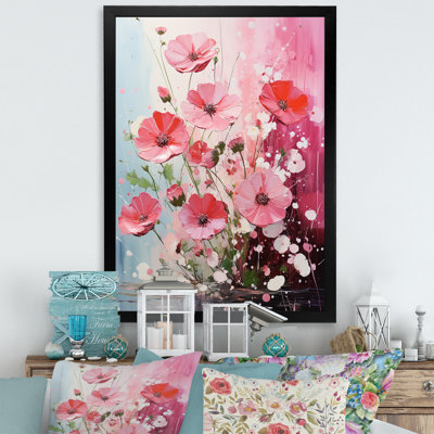 Fuchsia rose et pétales printaniers - Fuschia