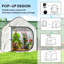 Breya Modern Pop-Up Greenhouse With Durable Steel Frame And 140gsm Plastic Cover