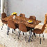 Ensemble de table de salle à manger Mid-Century moderne en bois, finition noyer rustique