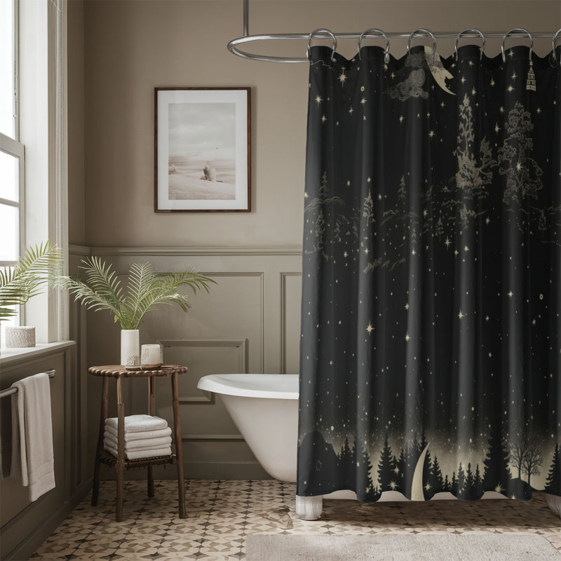 Luzon Abstract Shower Curtain, 74"H x 71"W