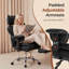 Bureau d'ordinateur en L Nahant avec chaise ergonomique multifonctionnelle à haut dossier-132144112