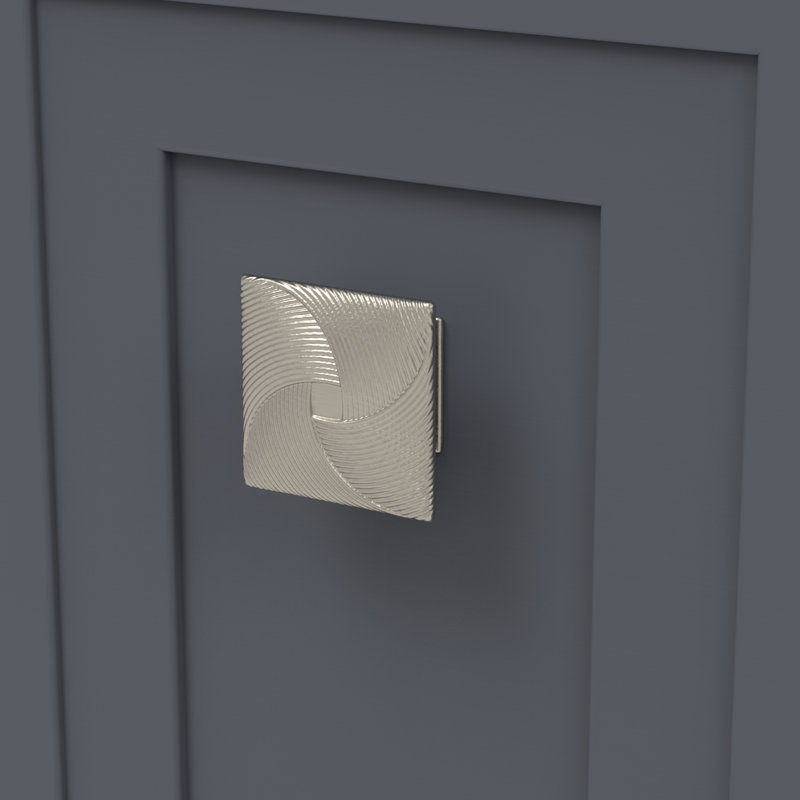 Bijou Astoria Collection Knob - 3-1/2" x 3-1/2 " Cabinet Knob - Traditional Hardware for Drawers & Cabinets, Satin Nickel
