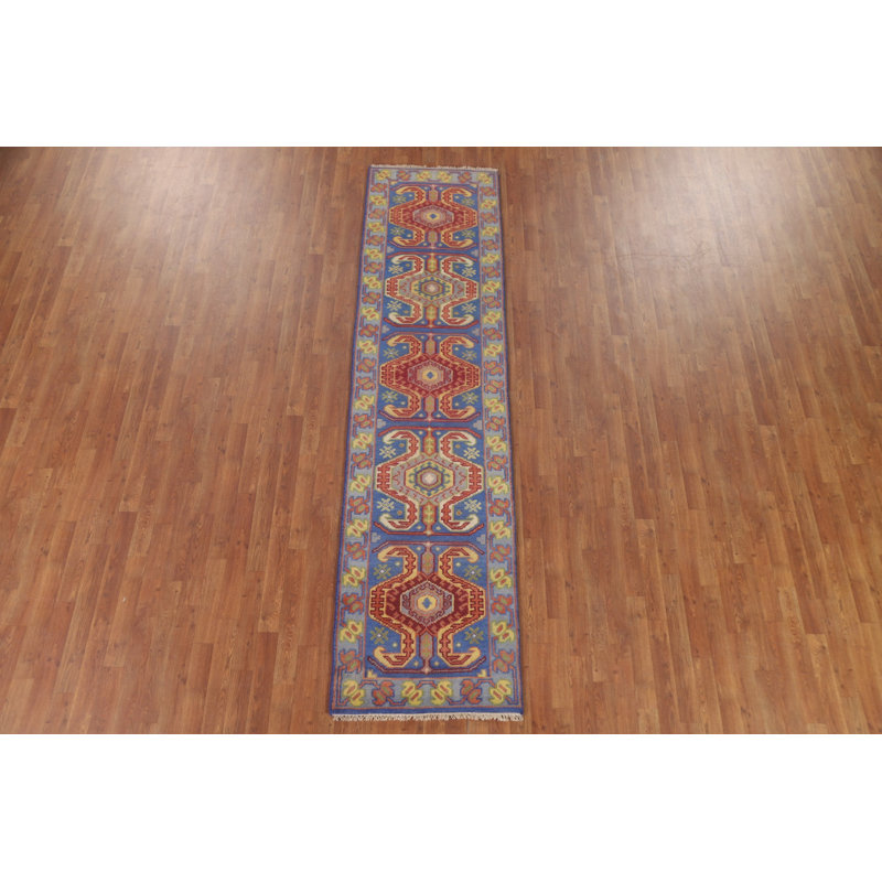 Tapis de couloir bleu traditionnel indo 2 x 10
