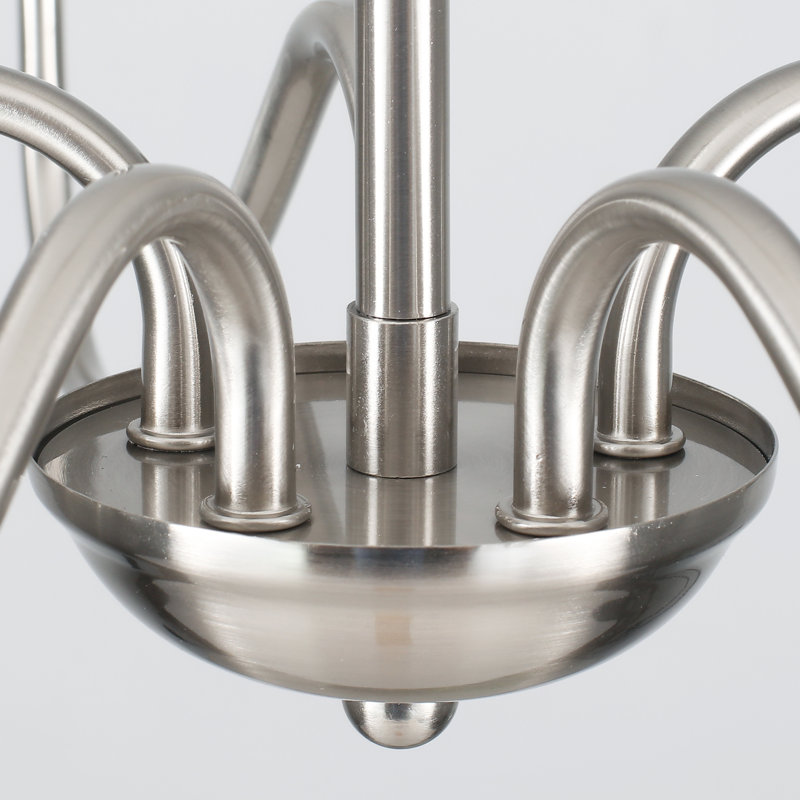 Jeneanne Dimmable Classic/Traditional Candle Style Chandelier, Nickel, 5 Lights