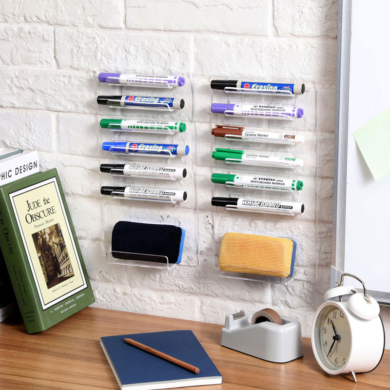 7-Slot Acrylic Wall Mounted Markers Holder