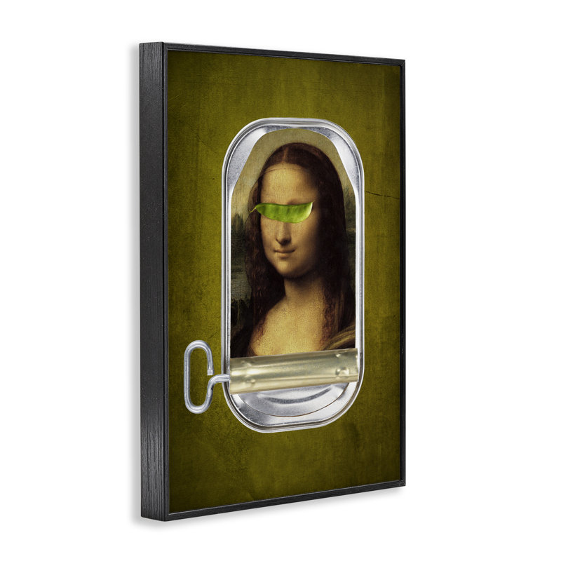 Estampe Mona Lisa en conserve, giclée par Elo Marc, Giclée encadrée noir minuit, H 18 po x l 12 po